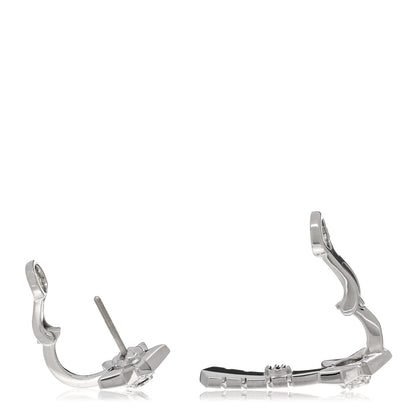 Chanel 18K White Gold Diamond Comete Chevron Earrings 3 of 5