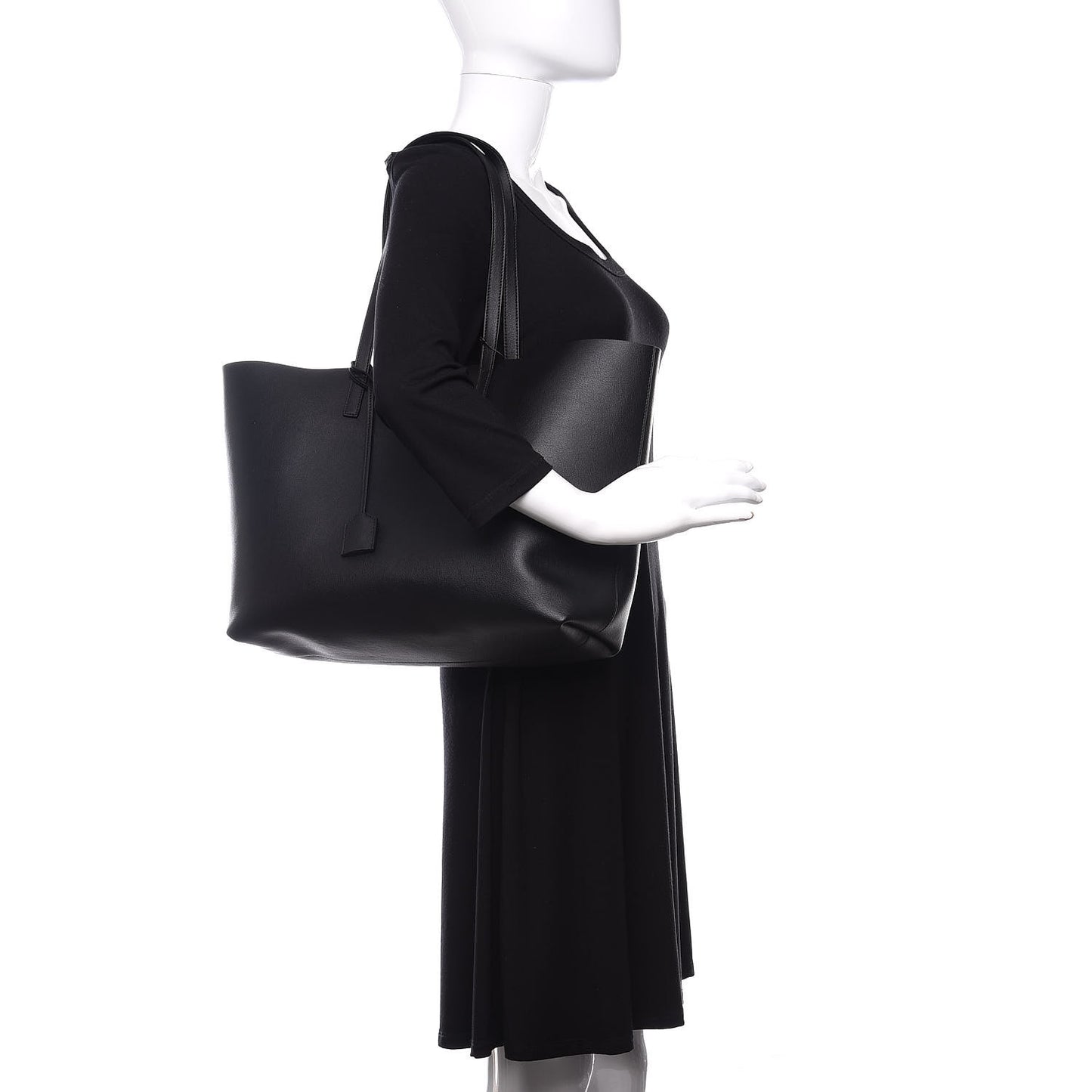 Calfskin Large Shopping Tote Black