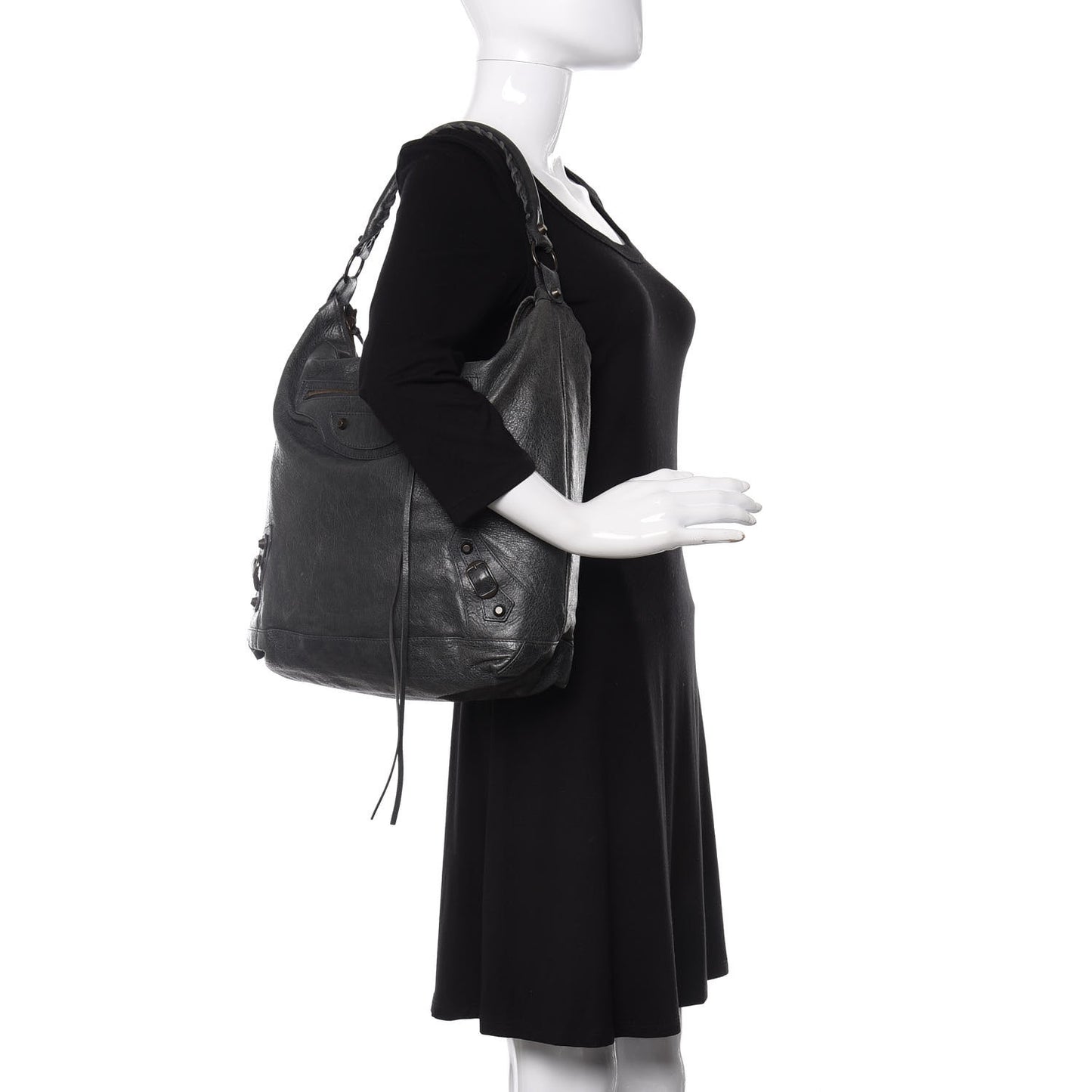 Agneau Classic Hardware Day Hobo Anthracite