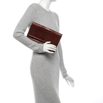 Nancy Gonzalez Crocodile Bar Clutch Cognac 2 of 6