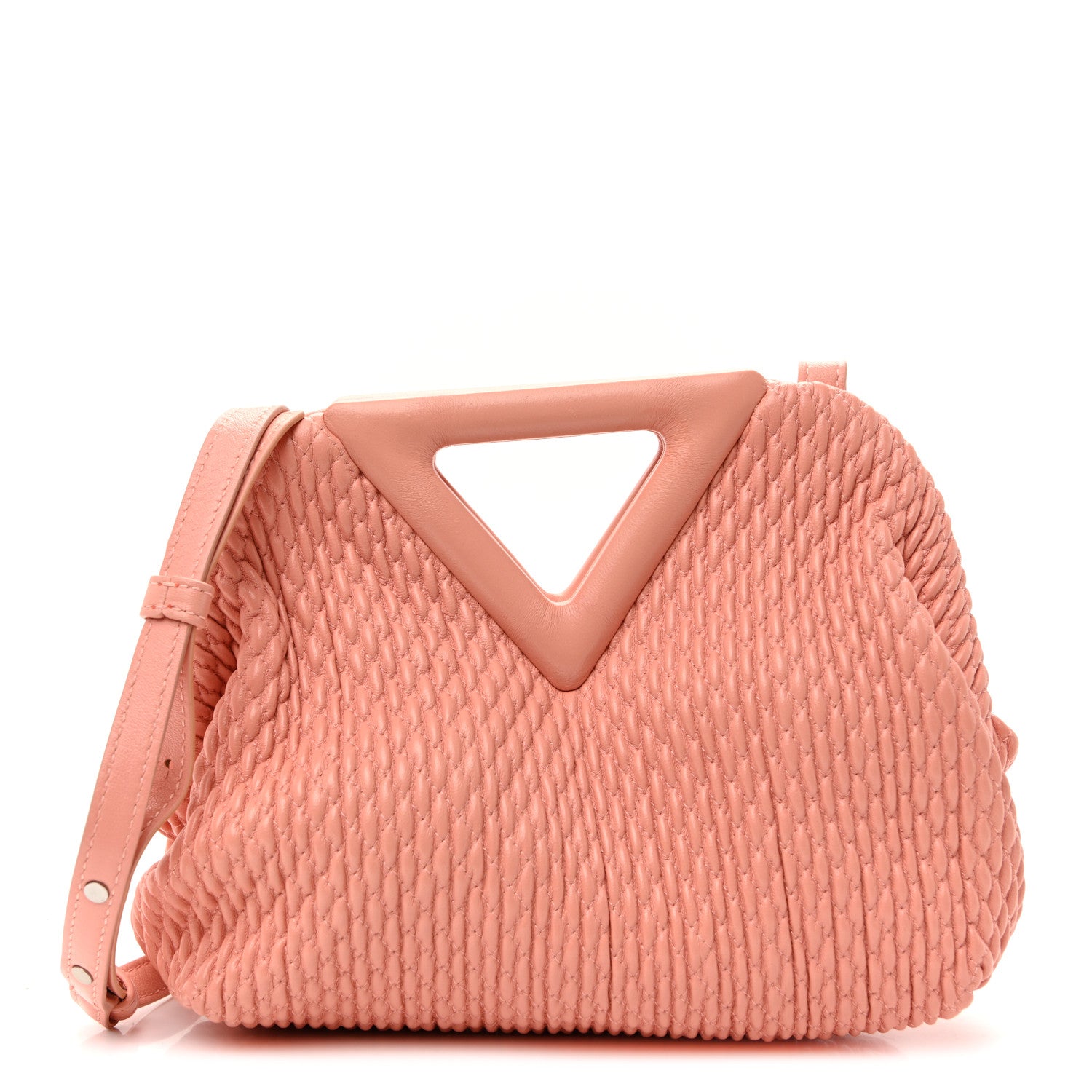 Bottega Veneta Lambskin Knit Small The Point Triangle Bag Peachy 1 of 9