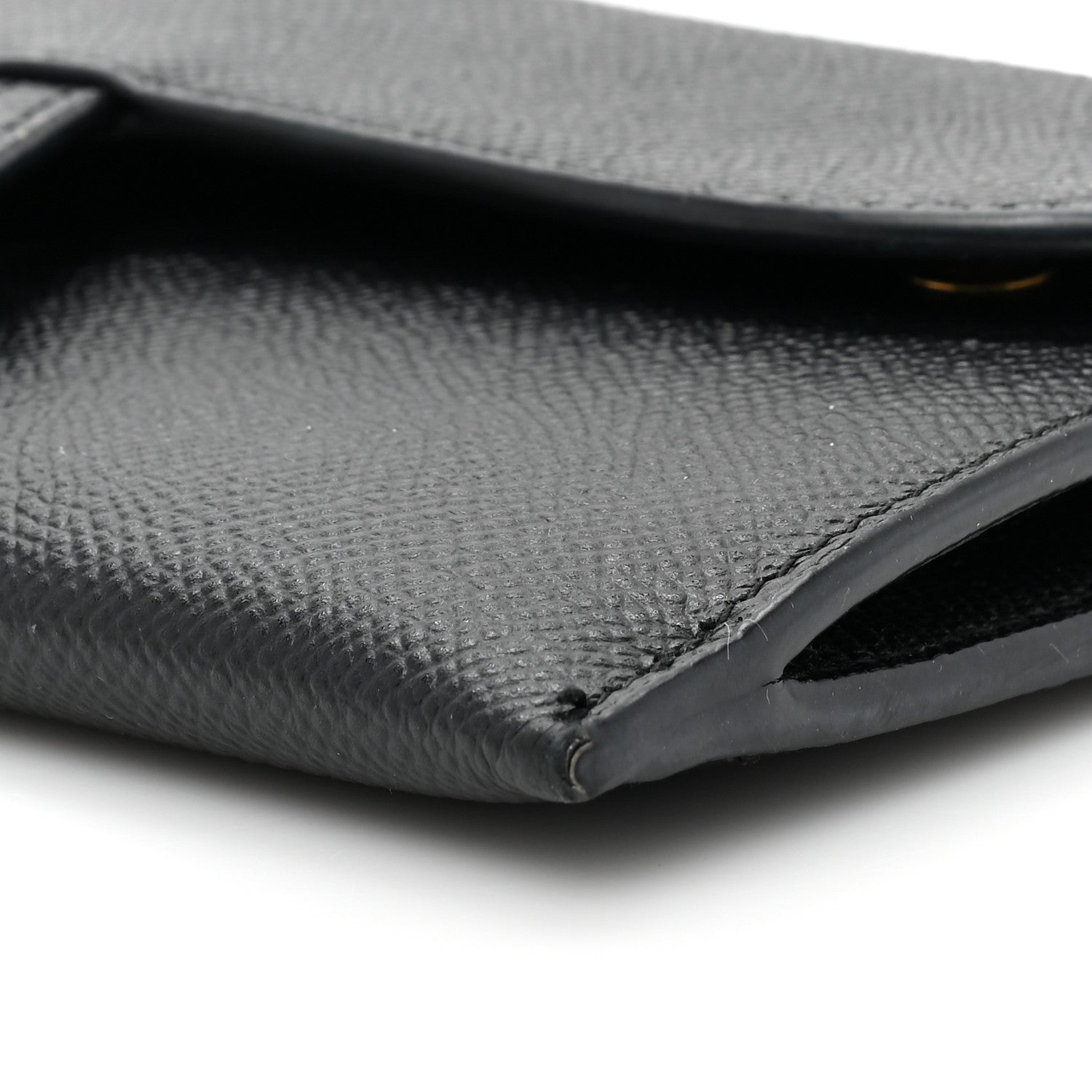 Christian Dior Grained Calfskin Saddle Chain Wallet Pouch Black 11 of 13