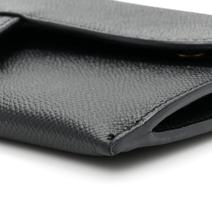 Christian Dior Grained Calfskin Saddle Chain Wallet Pouch Black 11 of 13