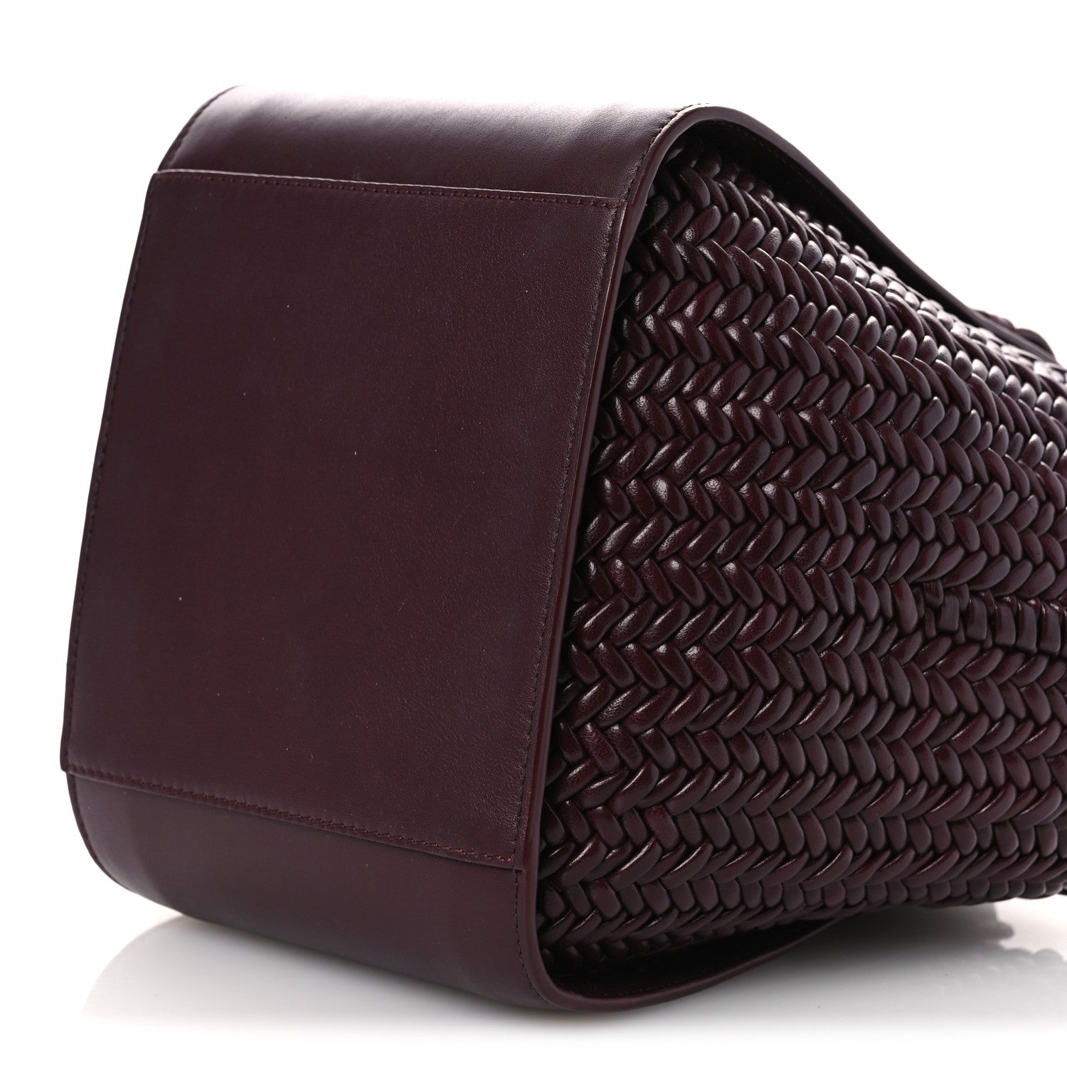 Loewe Calfskin Woven Compact Hammock Shoulder Bag Dark Burgundy 10 of 10