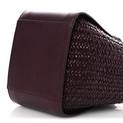 Loewe Calfskin Woven Compact Hammock Shoulder Bag Dark Burgundy 10 of 10