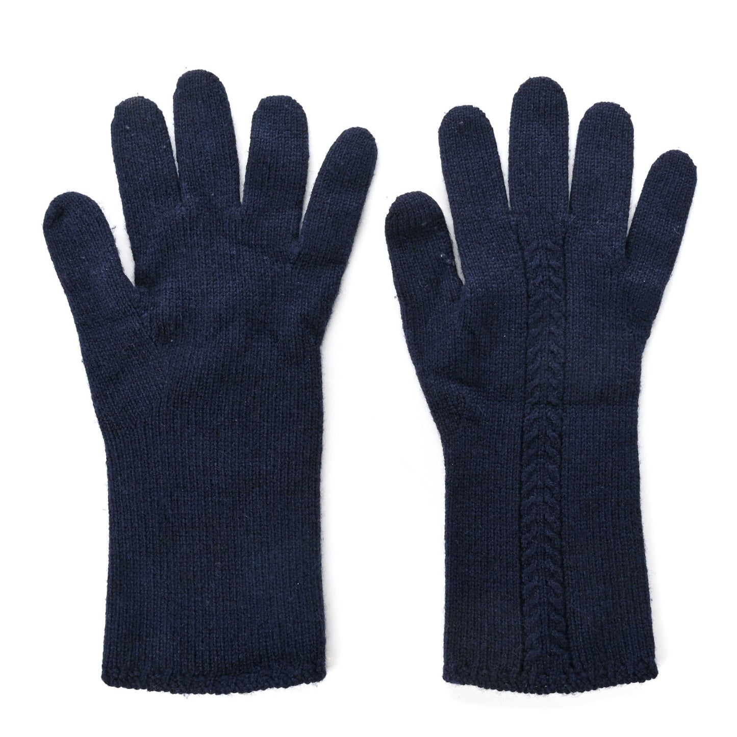 Cashmere Knit CC Gloves Blue