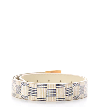 Louis Vuitton Damier Azur LV Paris Buckle Belt 90 36 Gold 2 of 5