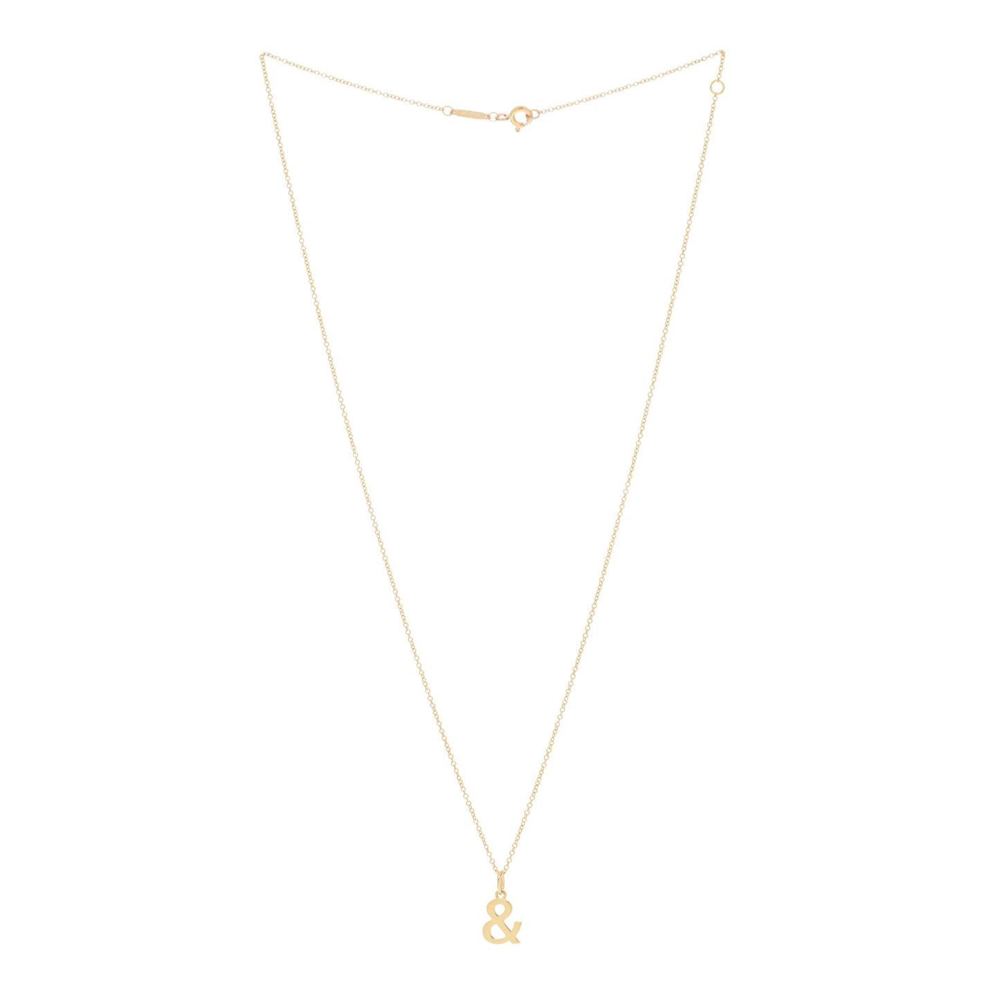 18K Yellow Gold Ampersand Pendant Necklace
