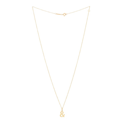 Tiffany 18K Yellow Gold Ampersand Pendant Necklace 2 of 5