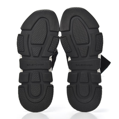 Balenciaga Ribbed Effect Knit Hi Speed Sneakers 41 Black Bleu 5 of 7