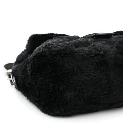 Fendi Rabbit Fur Mama Baguette Black 8 of 9