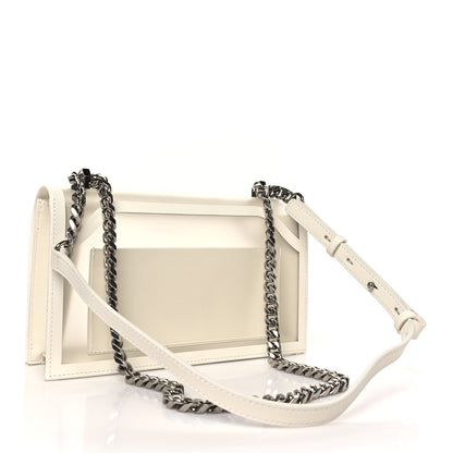 Alexander McQueen Polyurethane Calfskin Transparent Jeweled Knuckle Satchel Clear White 3 of 9