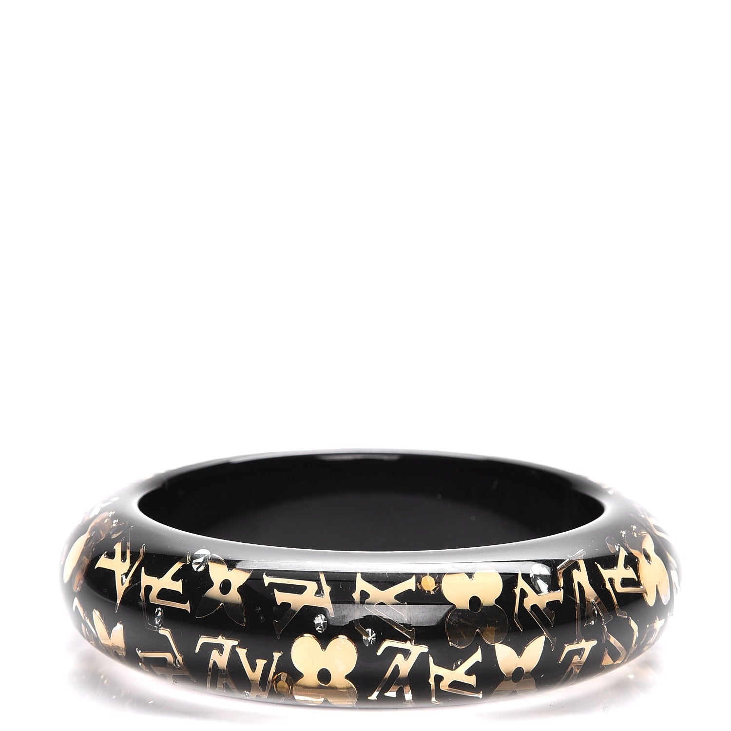 Louis Vuitton Resin Swarovski Large Inclusion Bracelet GM Black 1 of 3