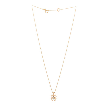 Bulgari 18K Rose Gold Diamond Fiorever Pendant Necklace 3 of 8