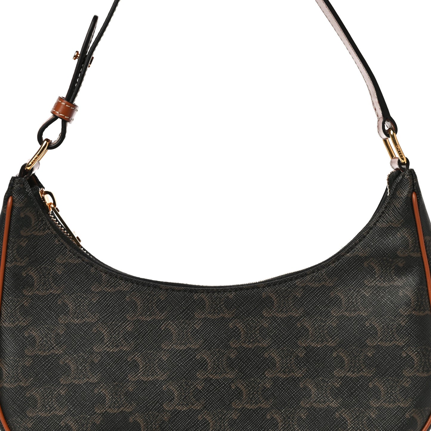 Triomphe Canvas Calfskin Ava Shoulder Bag Tan