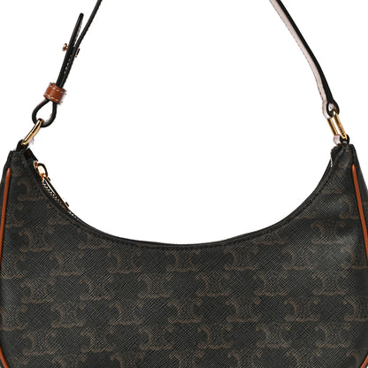 Celine Triomphe Canvas Calfskin Ava Shoulder Bag Tan 7 of 9