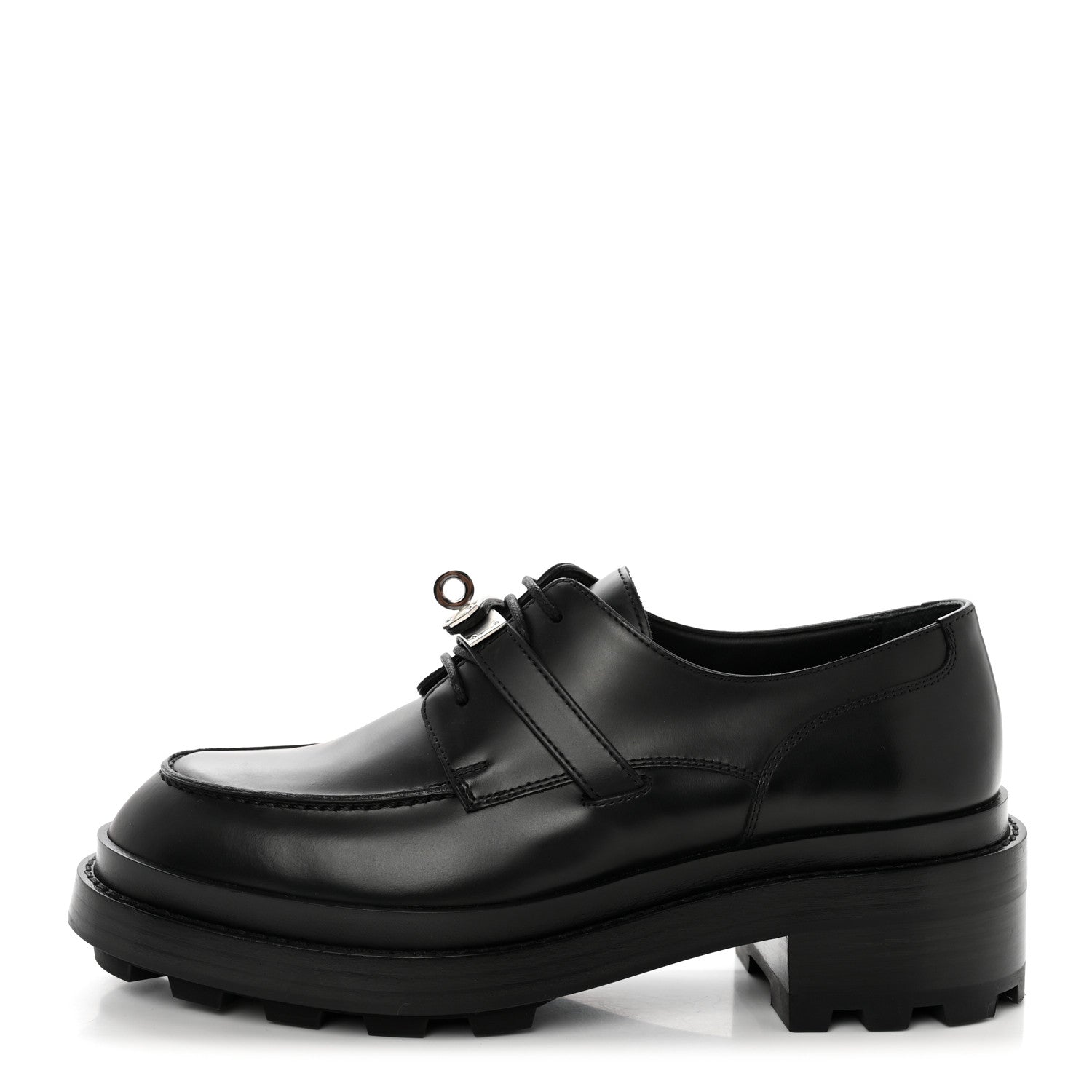 Hermes Glossed Calfskin First Oxford 37.5 Black 1 of 9