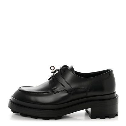 Hermes Glossed Calfskin First Oxford 37.5 Black 1 of 9