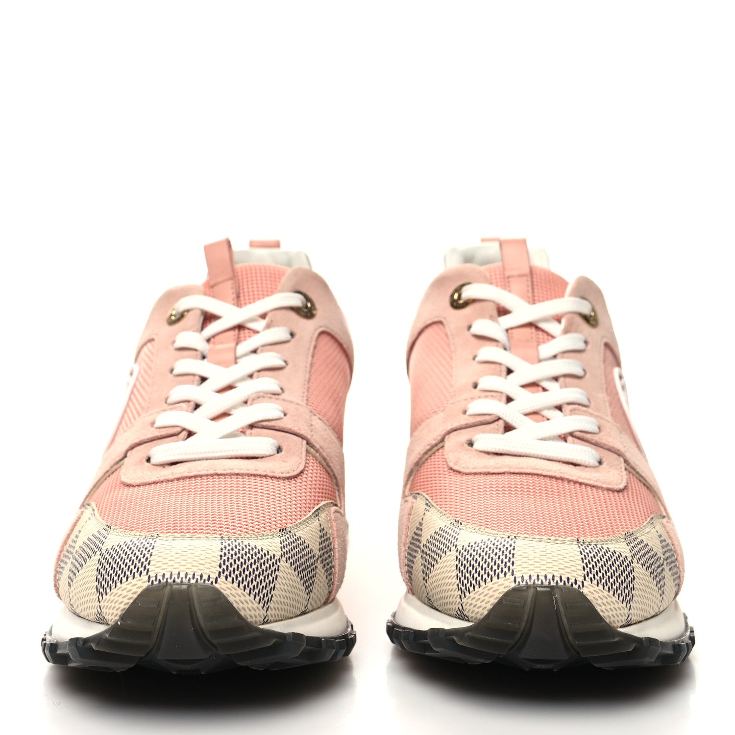 Louis Vuitton Suede Damier Azur Run Away Sneakers 40 Pink 2 of 7