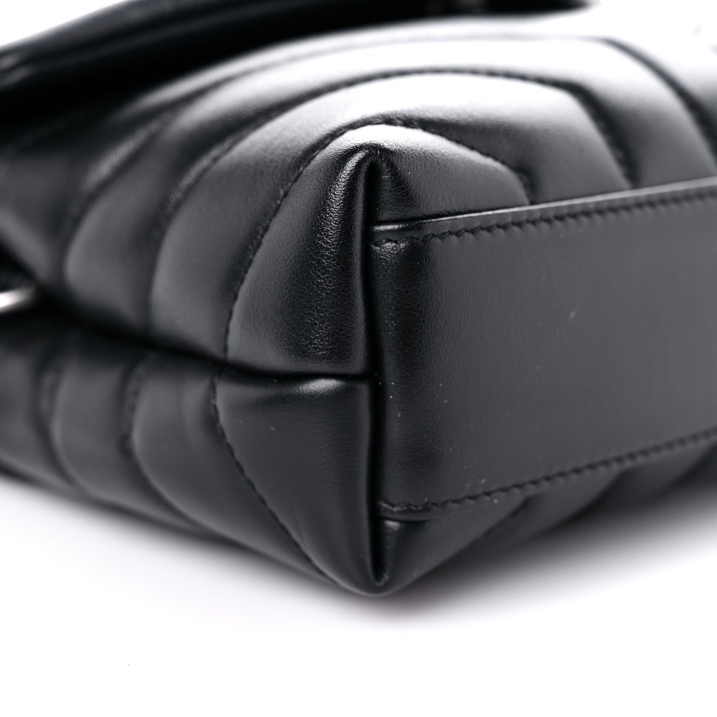 Calfskin Y Quilted Monogram Toy Loulou Crossbody Bag Black