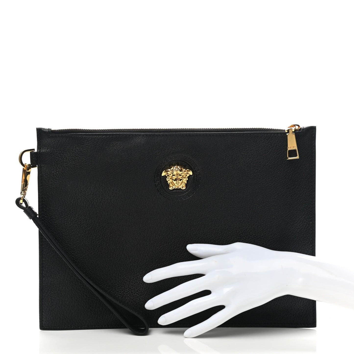 Grained Calfskin La Medusa Pouch Black