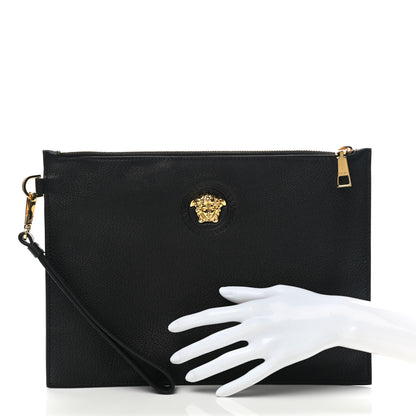 Versace Grained Calfskin La Medusa Pouch Black 2 of 10