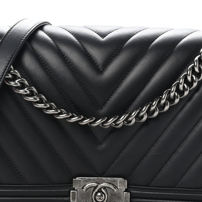 Chanel Calfskin Chevron Quilted New Medium Boy Flap Black 8 of 10