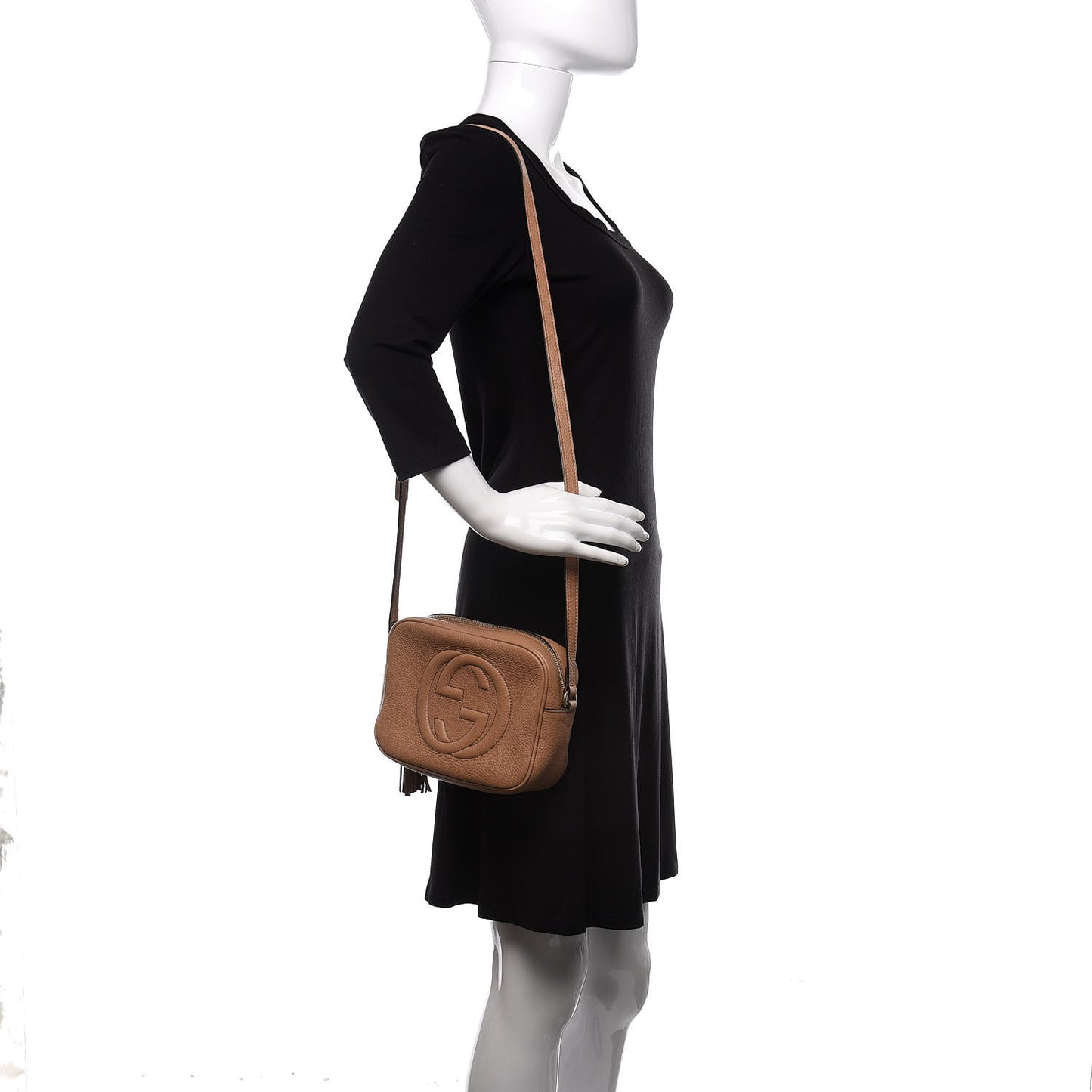 Pebbled Calfskin Small Soho Disco Bag Rose Beige