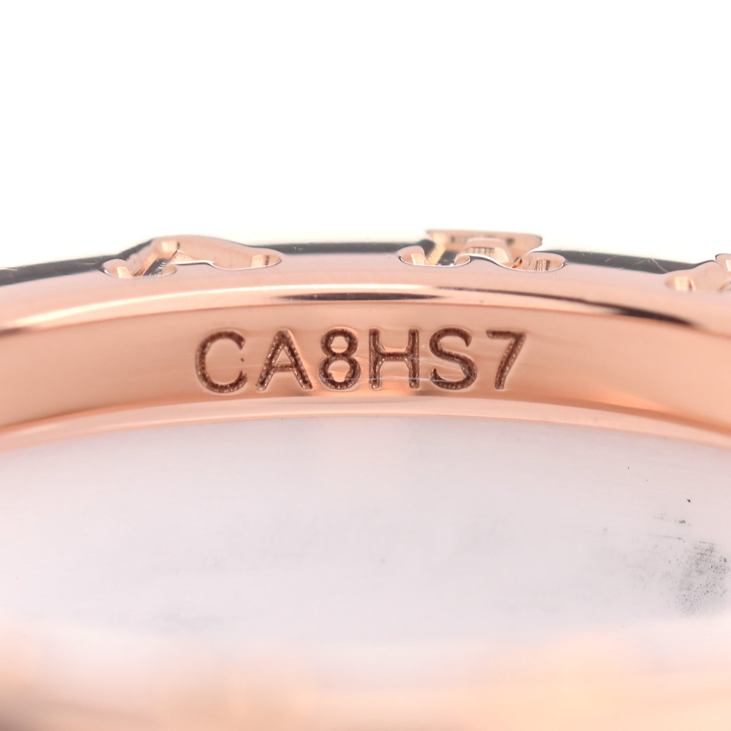 18K Rose Gold White Ceramic B.Zero1 Two-Band Ring 49 4.75