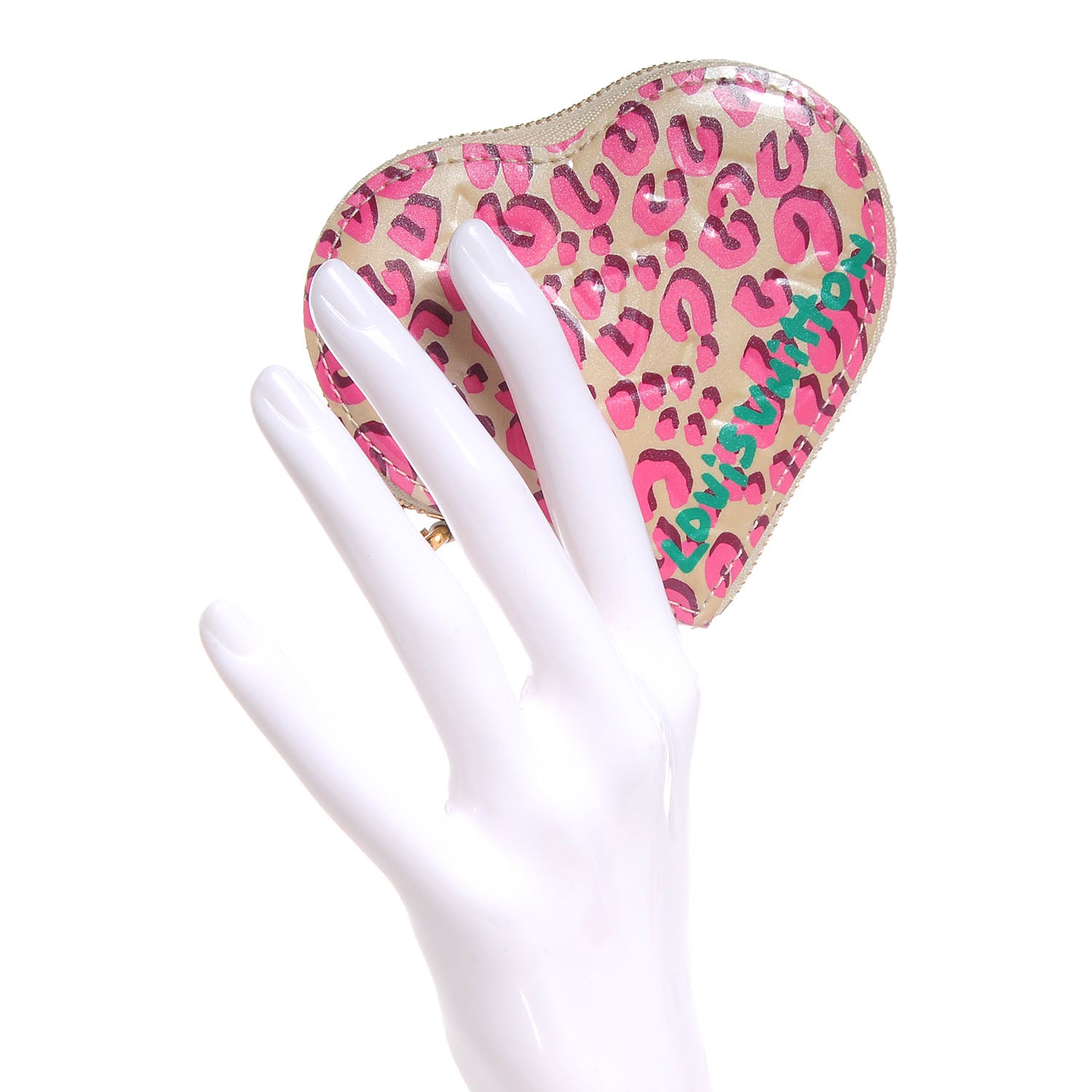 Louis Vuitton Vernis Leopard Coeur Heart Coin Purse Blanc Corail 2 of 8