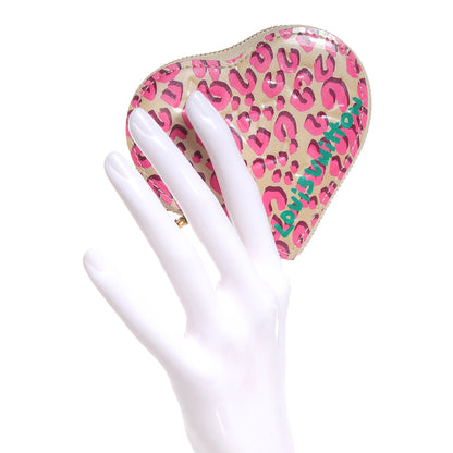 Louis Vuitton Vernis Leopard Coeur Heart Coin Purse Blanc Corail 2 of 8