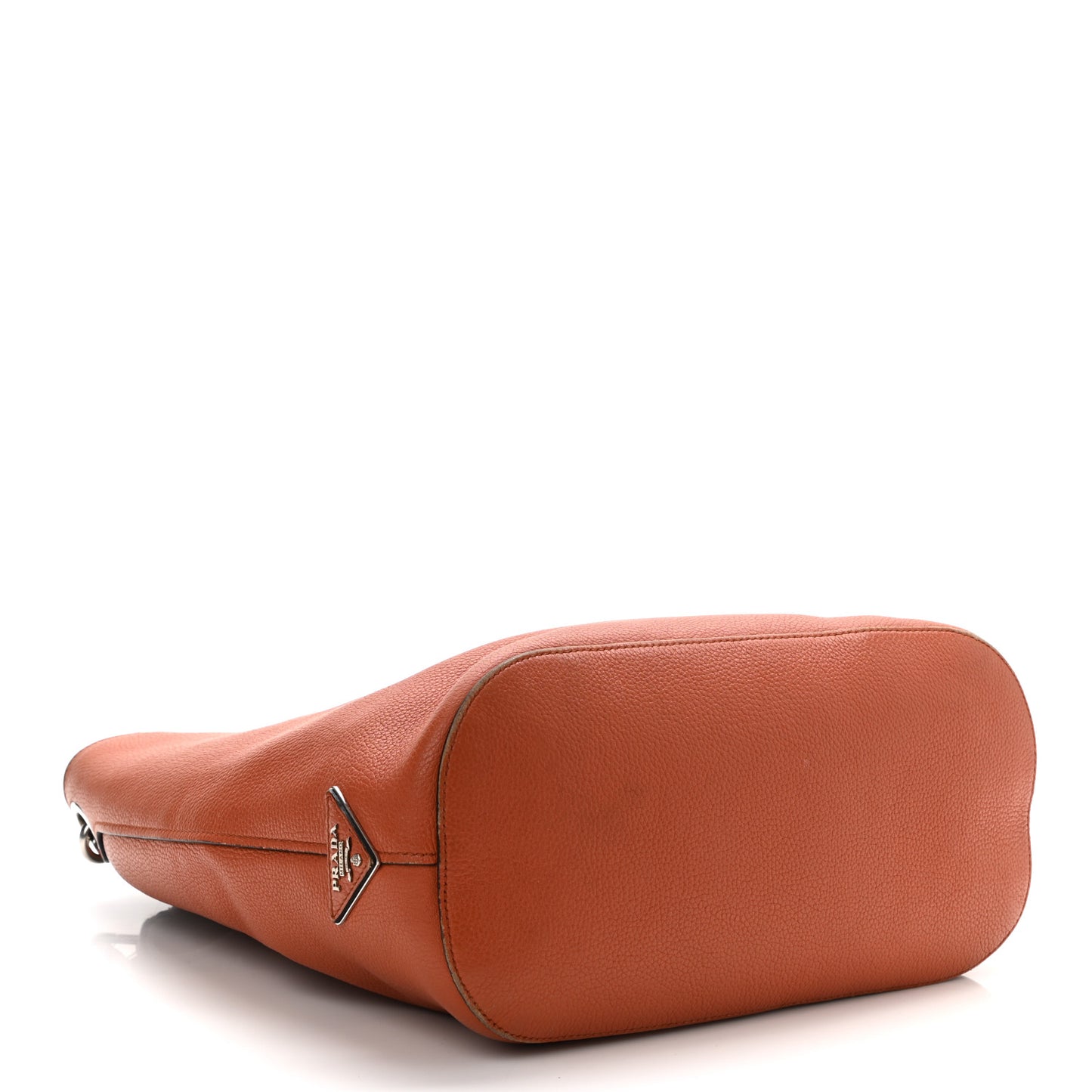 Vitello Phenix Embossed Logo Shoulder Bag Papaya
