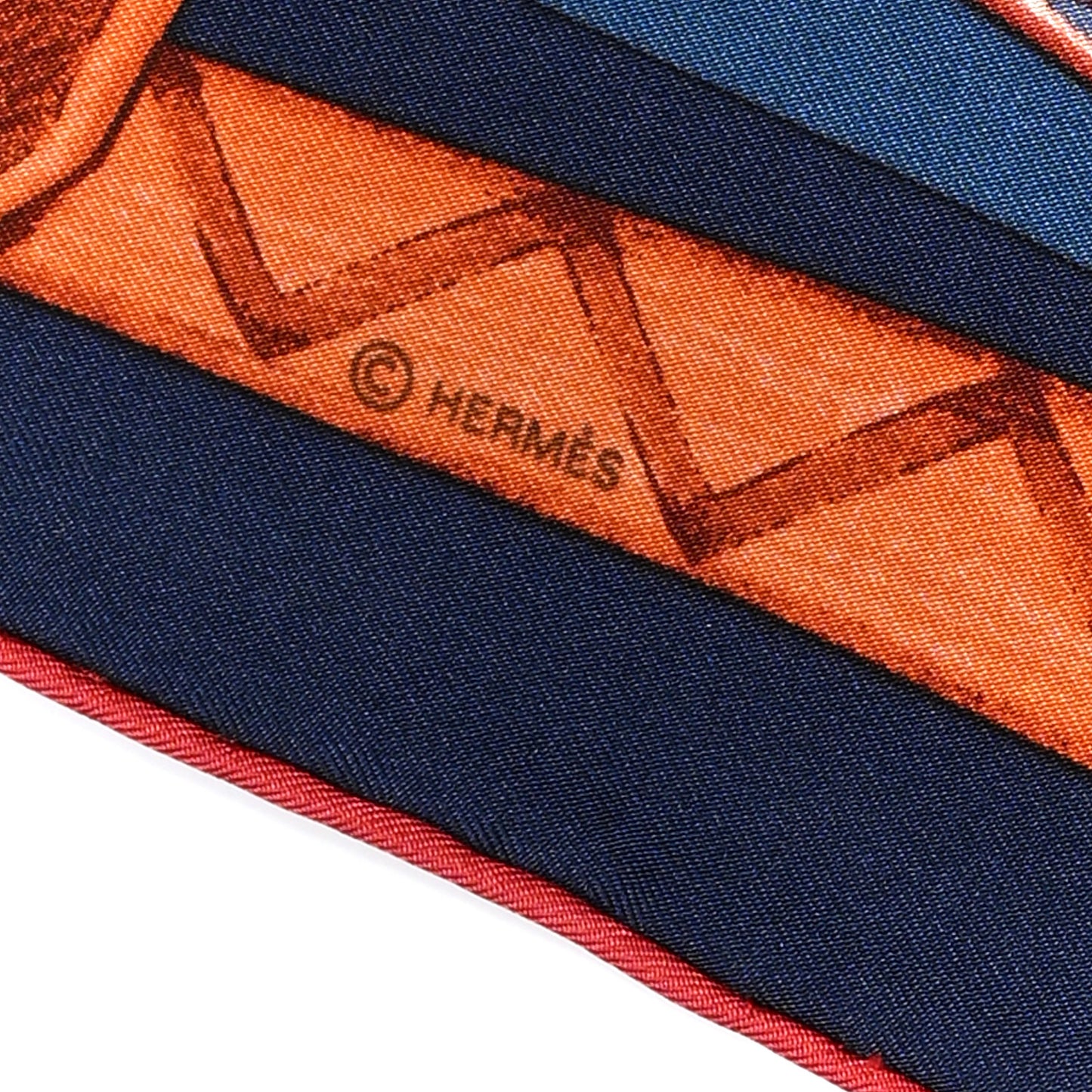 Silk Cosmogonie Apache Scarf 90 Blue Red Multicolor