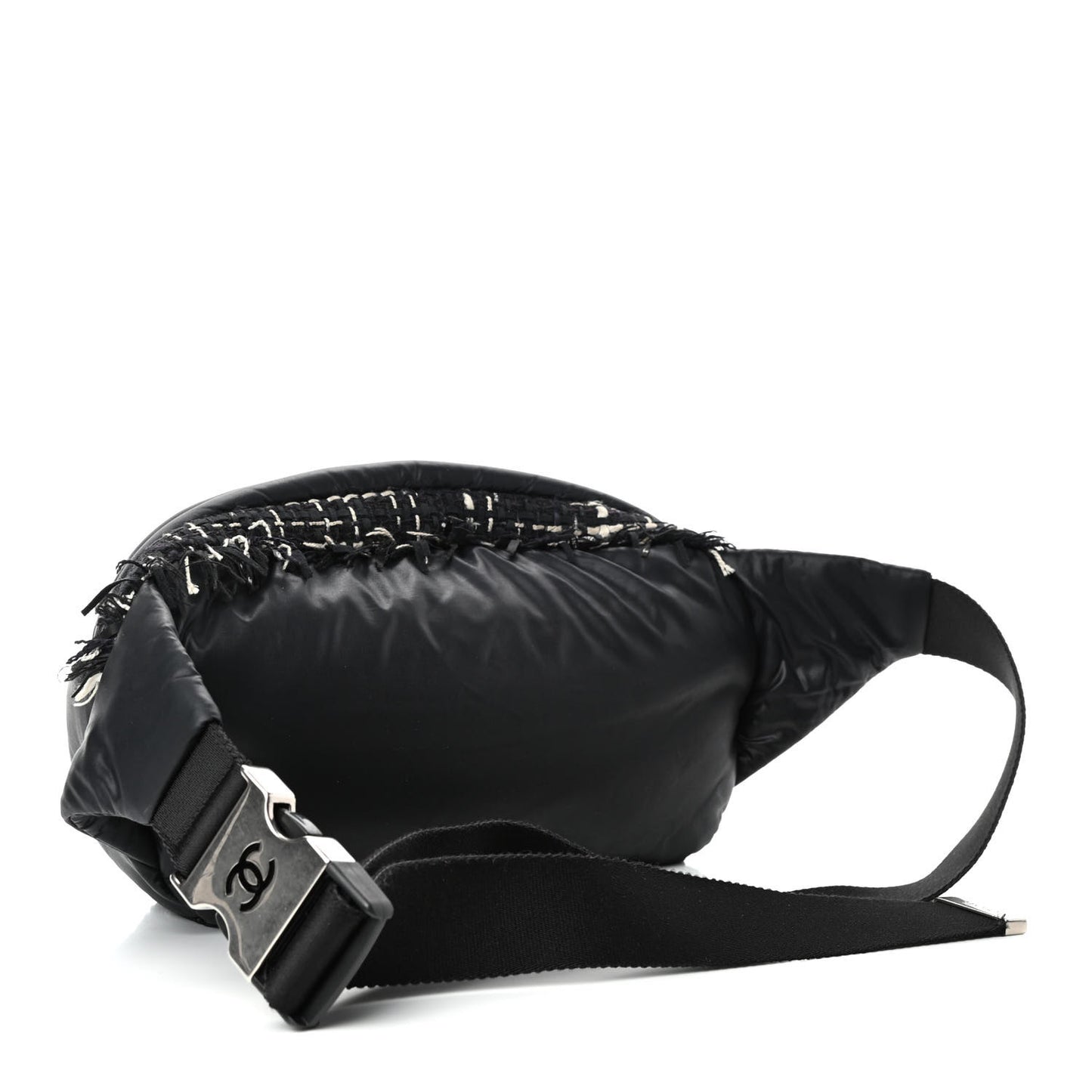 Nylon Tweed Coco Neige Belt Bag Black