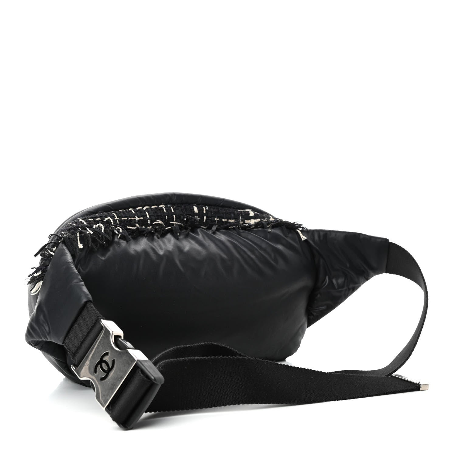 Chanel Nylon Tweed Coco Neige Belt Bag Black 2 of 4