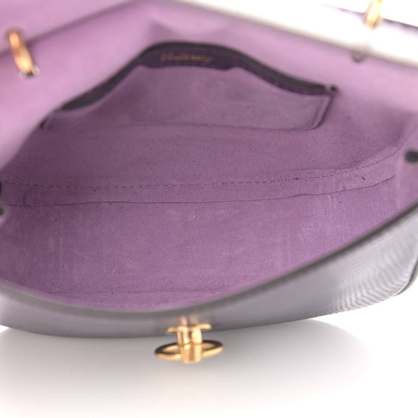 Lizard Embossed Calfskin Amberley Satchel Purple