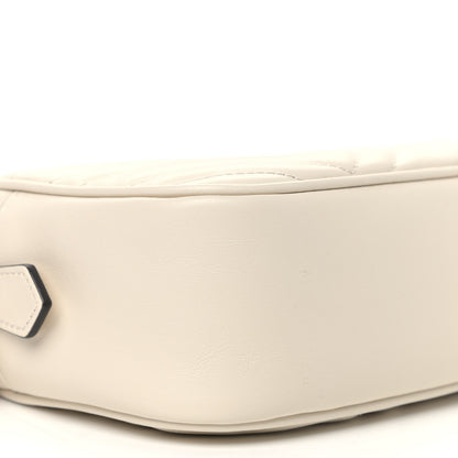 Gucci Calfskin Matelasse Small GG Marmont Chain Shoulder Bag White 9 of 10