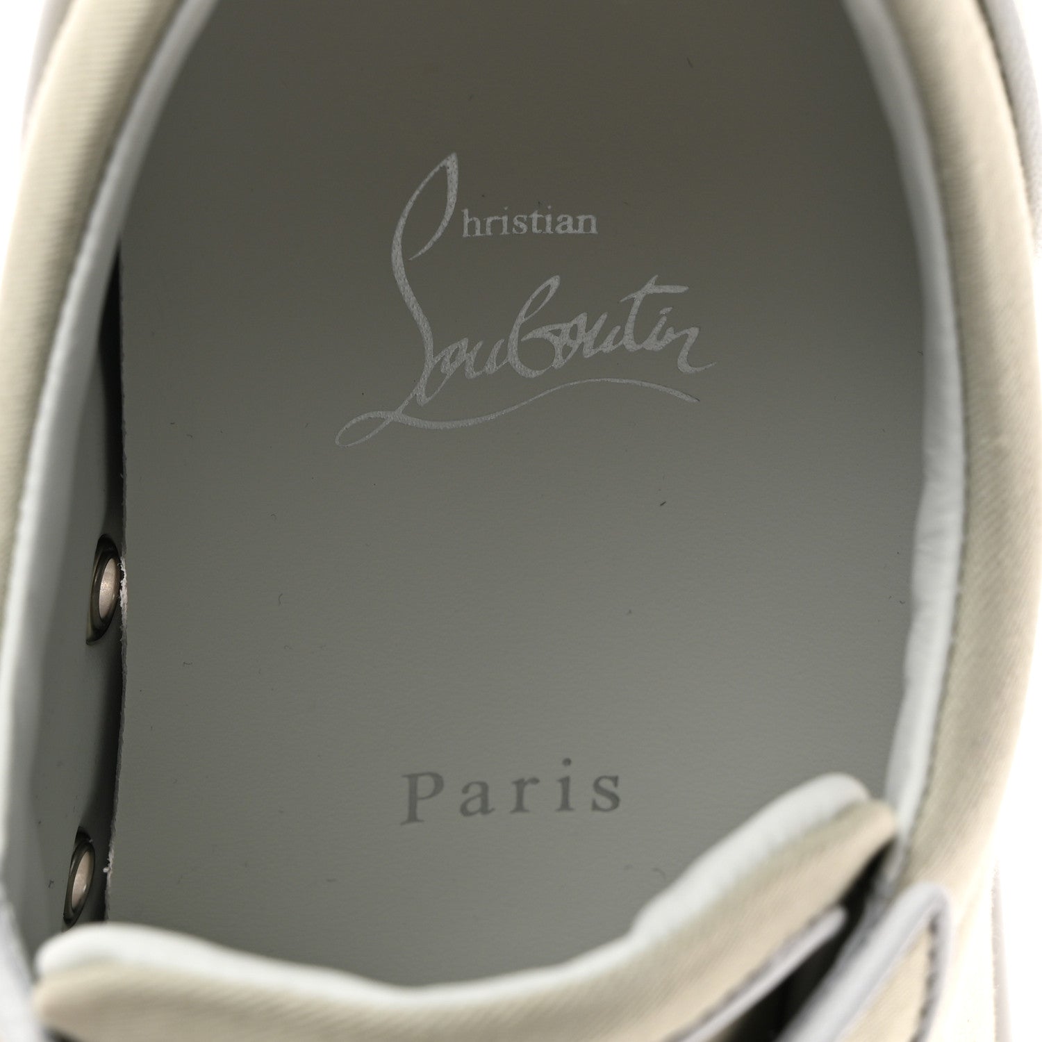Christian Louboutin Canvas Varsijunior Flat Sneakers 42.5 Beige White 6 of 7