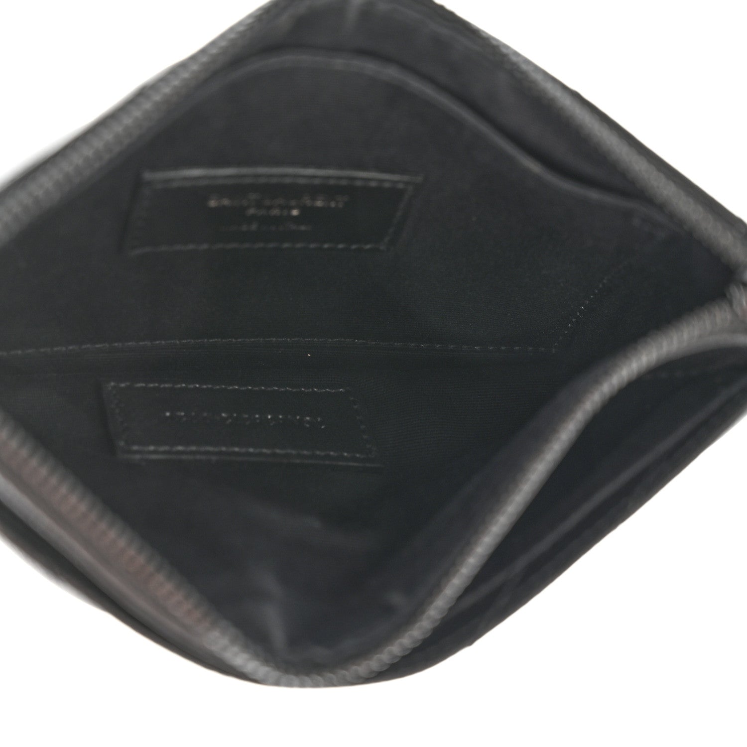 Saint Laurent Grain De Poudre Chevron Monogram Bill Pouch Black 5 of 8