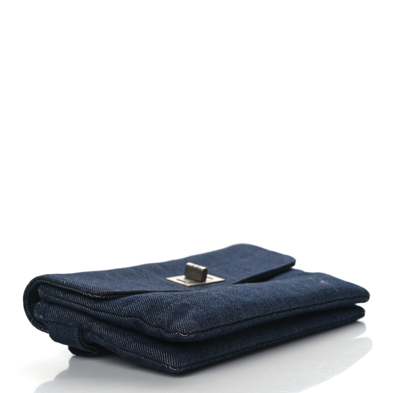 Chanel Denim Mademoiselle Clutch Blue 4 of 7
