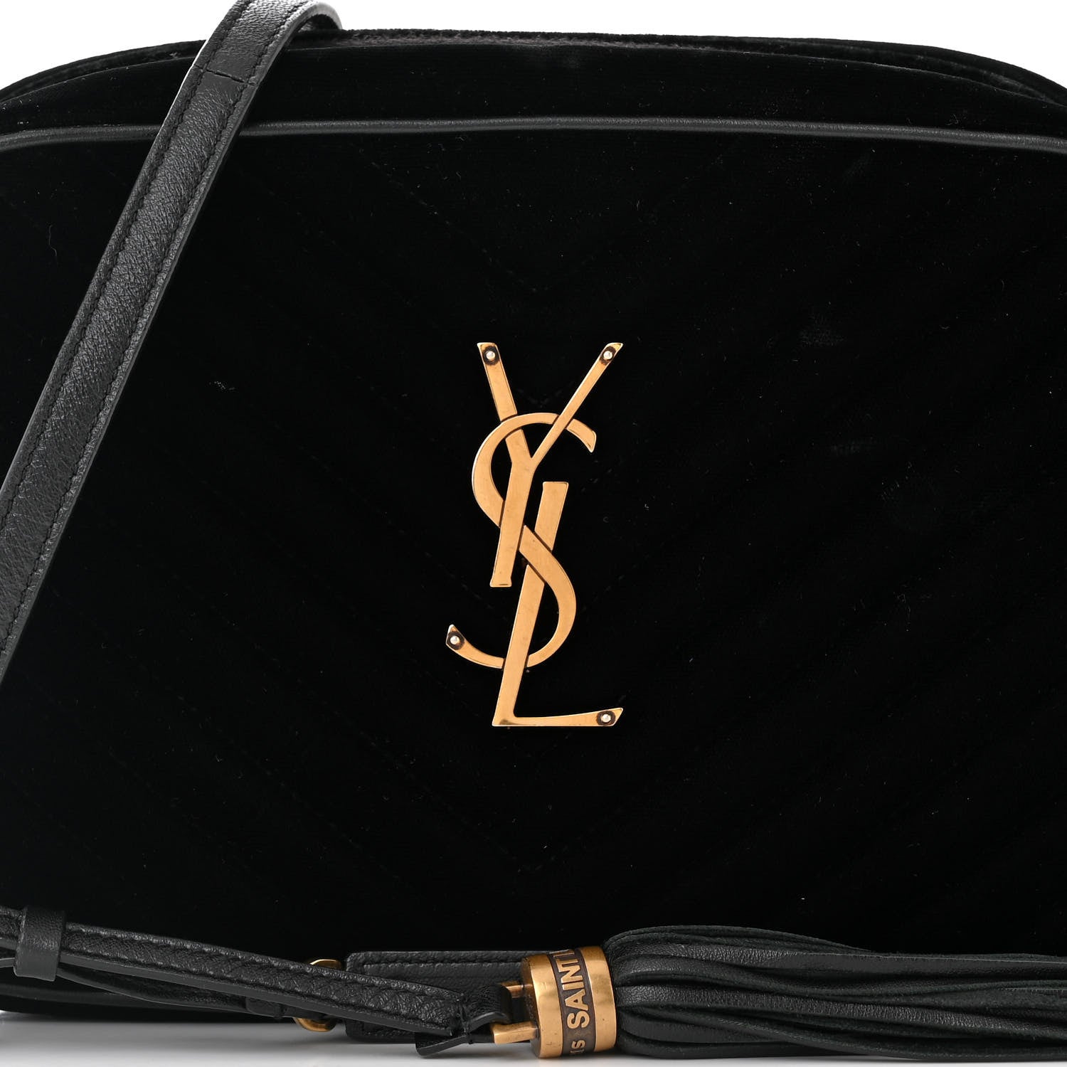 Saint Laurent Velvet Matelasse Monogram Lou Camera Bag Black 8 of 10