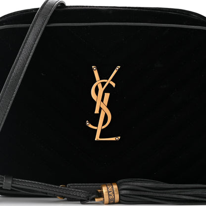 Saint Laurent Velvet Matelasse Monogram Lou Camera Bag Black 8 of 10