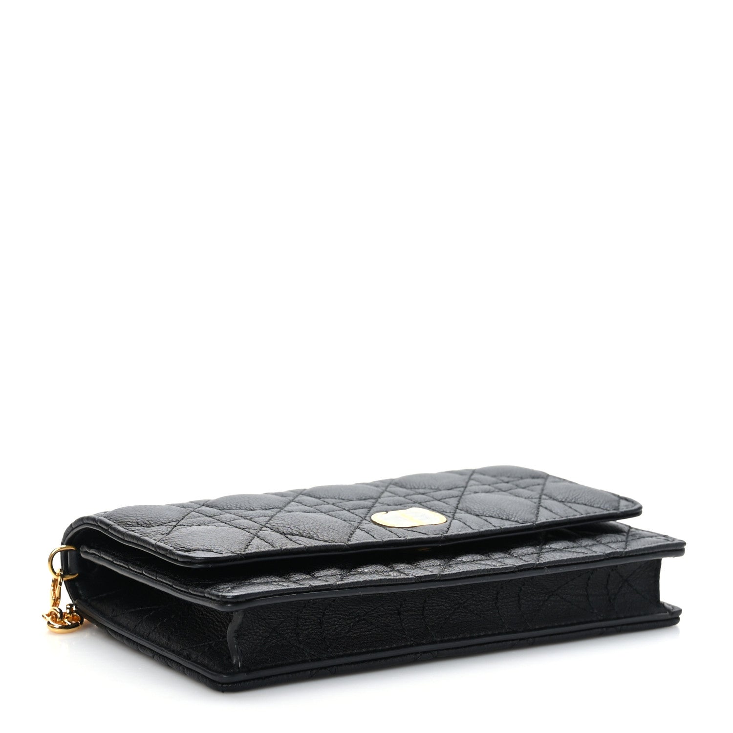 Christian Dior Supple Calfskin Caro Pouch with Chain Black 4 of 8