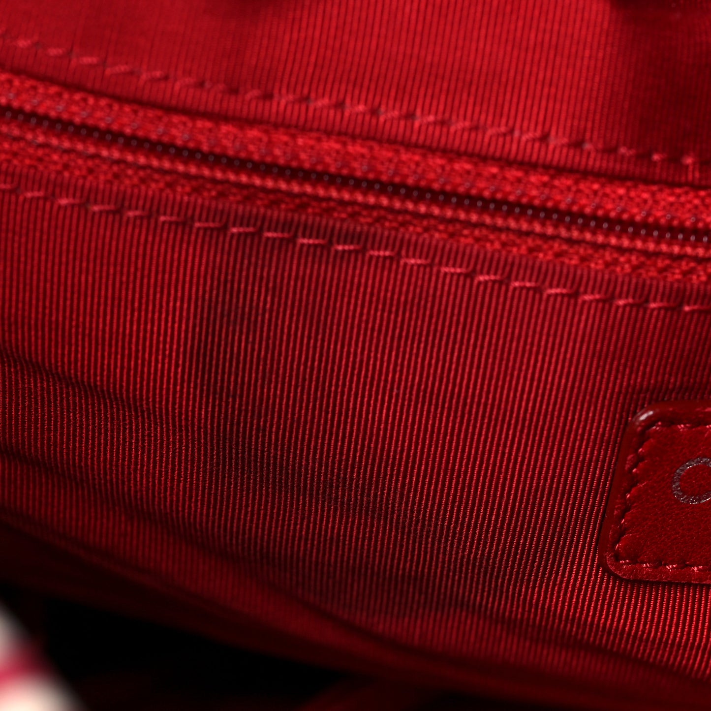 Striped Canvas Logo Tote Red