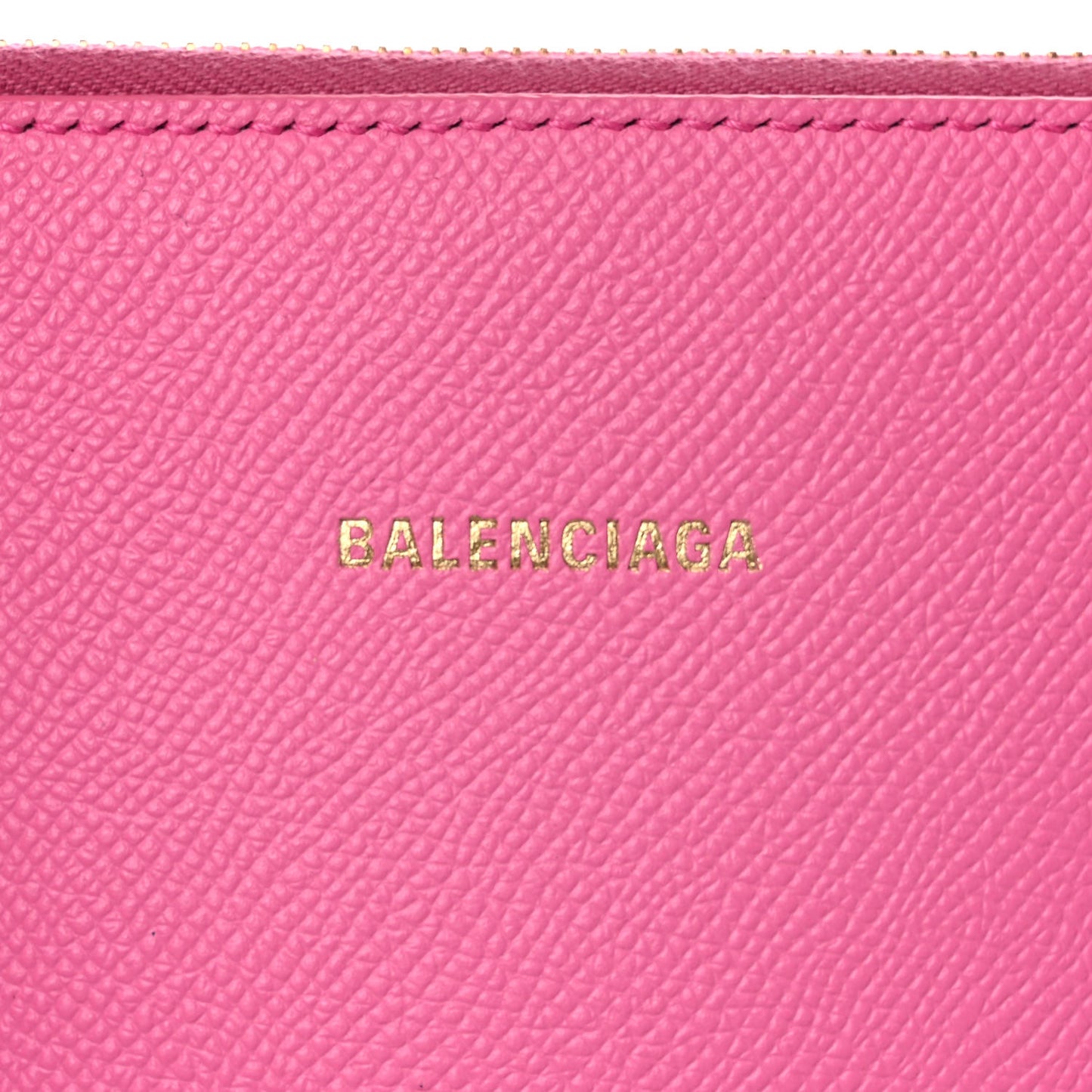 Signature Grained Calfskin Logo M Ville Top Handle Bag Acid Pink