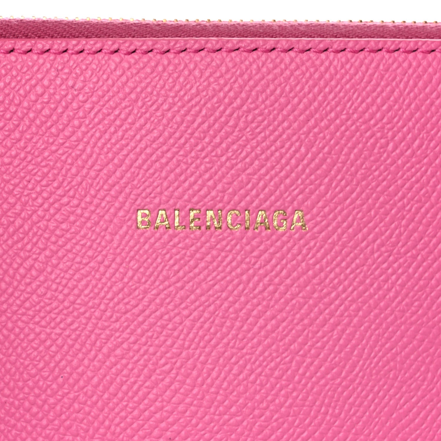 Balenciaga Signature Grained Calfskin Logo M Ville Top Handle Bag Acid Pink 10 of 17