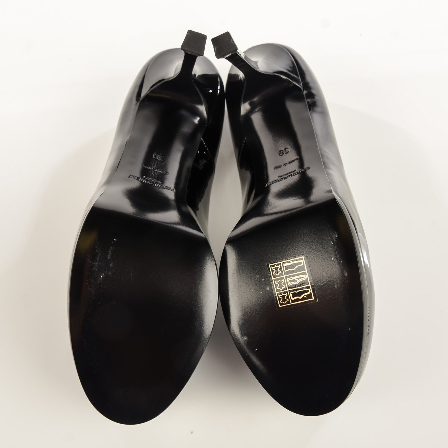 Saint Laurent Vitello Vernice 80 Tribute Pumps 38 Black 5 of 8