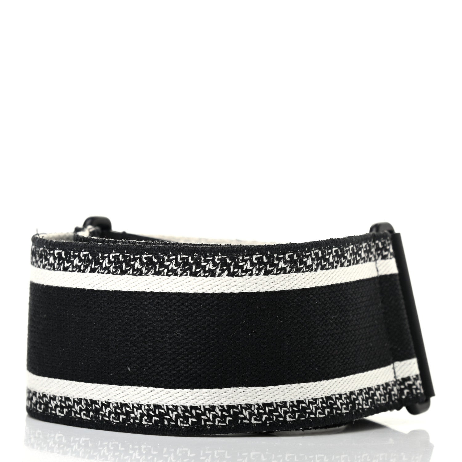 Christian Dior Canvas Embroidered Shoulder Strap Black Ultramatte 2 of 4