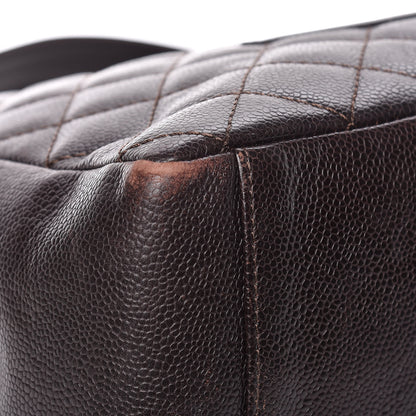 Chanel Caviar Quilted Grand Shopping Tote GST Dark Brown 16 of 26