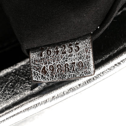 Gucci Metallic Nappa Vertical Matelasse Medium Maxi Horsebit Chain Shoulder Bag Silver 7 of 11